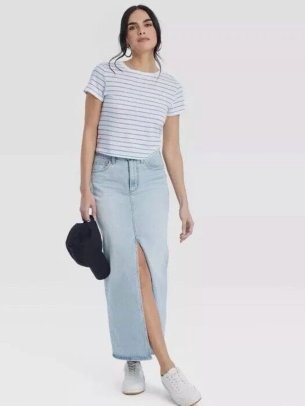 Universal Thread High Rise Denim Maxi Skirt Light Wash - Size 4